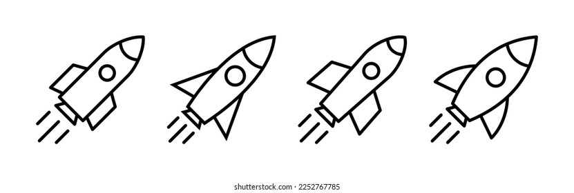 Rocket icon vector for web and mobile app. Startup sign and symbol. rocket launcher icon