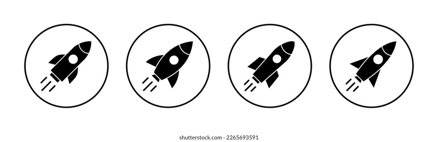 Rocket icon vector for web and mobile app. Startup sign and symbol. rocket launcher icon