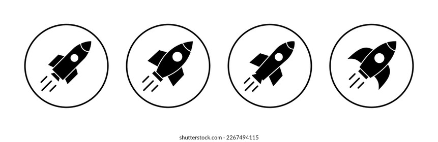 Rocket icon vector for web and mobile app. Startup sign and symbol. rocket launcher icon
