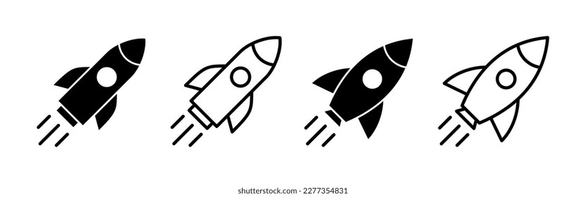 Rocket icon vector for web and mobile app. Startup sign and symbol. rocket launcher icon