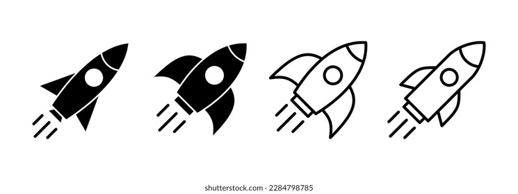 Rocket icon vector for web and mobile app. Startup sign and symbol. rocket launcher icon