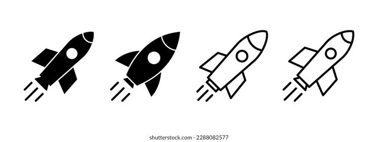 Rocket icon vector for web and mobile app. Startup sign and symbol. rocket launcher icon