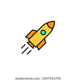 Rocket icon vector for web and mobile app. Startup sign and symbol. rocket launcher icon
