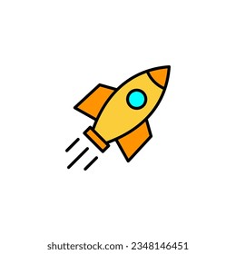 Rocket icon vector for web and mobile app. Startup sign and symbol. rocket launcher icon