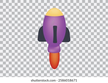 rocket icon with vibrant colors and subtle reflections
