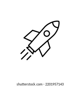 Rocket icon for web and mobile app. Startup sign and symbol. rocket launcher icon