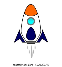 rocket icon with a white background. vector