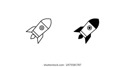 rocket icon with white background vector stock illustration