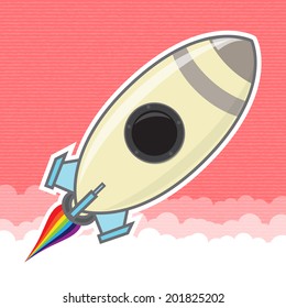 Rocket Icon withbow trail