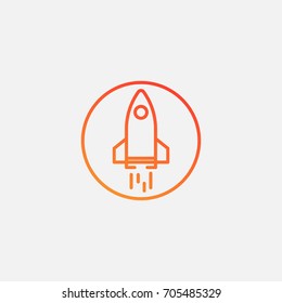 Rocket icon.gradient illustration isolated vector sign symbol