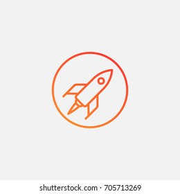 Rocket icon.gradient illustration isolated vector sign symbol
