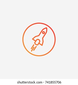 Rocket icon.gradient illustration isolated vector sign symbol