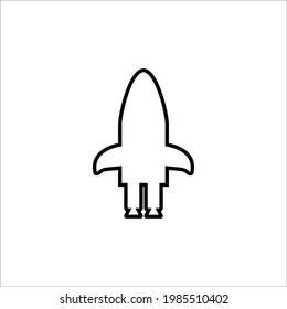 Rocket iconline icon. Simple style fast speed poster background symbol. Logo design element. T-shirt printing. Vector for sticker.
