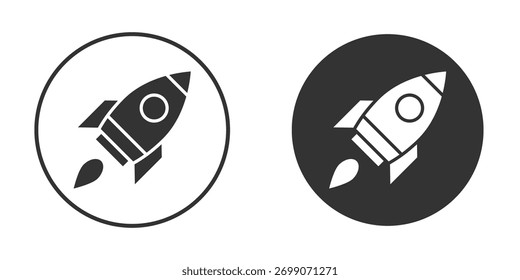 Colección de iconos de cohete. Iconos planos rellenos