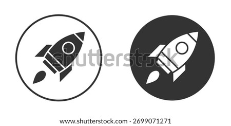 Rocket icons collection. Filled flat icons