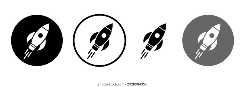 Rocket icons collection vector set. Startup sign and symbol