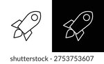 Rocket icons. Editable Stroke. logotype design concept