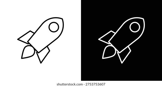 Iconos de cohete. Concepto de diseño de logotipo de trazo editable.