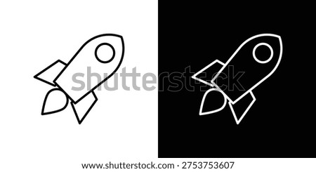 Rocket icons. Editable Stroke. logotype design concept