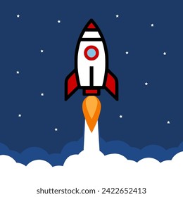 rocket icons and illustrations - flat design