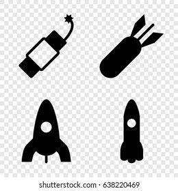 Rocket icons set. set of 4 rocket filled icons such as