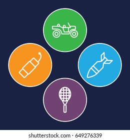 Rocket icons set. set of 4 rocket outline icons such as firework