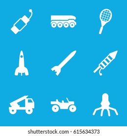 Rocket icons set. set of 9 rocket filled icons such as fireworks, firework