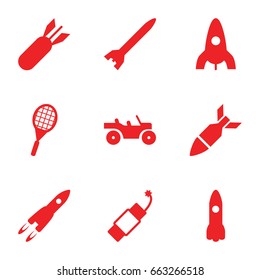 Rocket icons set. set of 9 rocket filled icons such as firework