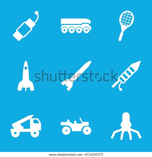 Rocket icons set. set of 9 rocket filled icons\
such as fireworks,\
firework