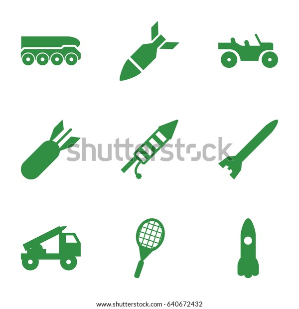 Rocket icons set. set of 9 rocket filled icons\
such as fireworks