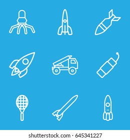 Rocket icons set. set of 9 rocket outline icons such as