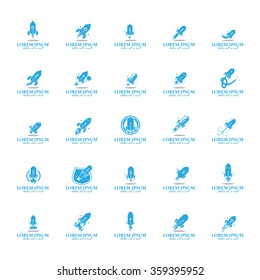 Rocket Icons Set - Isolated On White Background - Vector Illustration, Graphic Design, Editable For Your Design