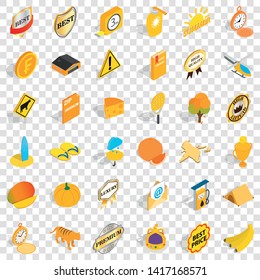 Rocket icons set. Isometric style of 36 rocket vector icons for web for any design