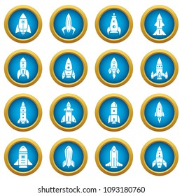 Rocket icons set. Simple illustration of 16 rocket vector icons for web