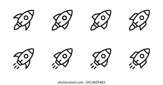 Rocket icons set, Startup icon vector illustration