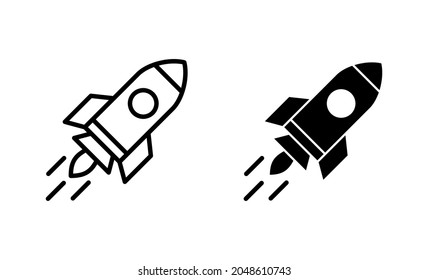 Rocket icons set. Startup sign and symbol. rocket launcher icon