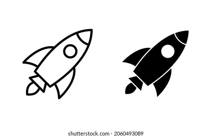 Rocket icons set. Startup sign and symbol. rocket launcher icon