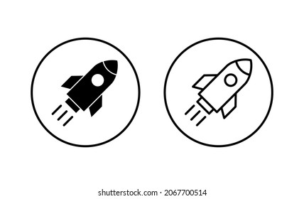 Rocket icons set. Startup sign and symbol. rocket launcher icon