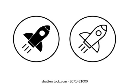 Rocket icons set. Startup sign and symbol. rocket launcher icon