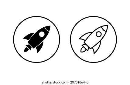Rocket icons set. Startup sign and symbol. rocket launcher icon