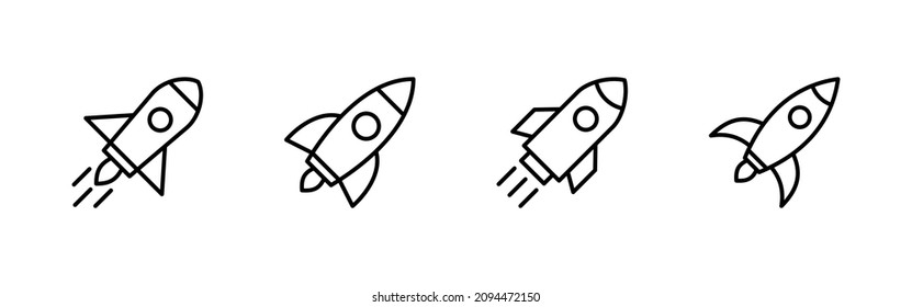 Rocket icons set. Startup sign and symbol. rocket launcher icon