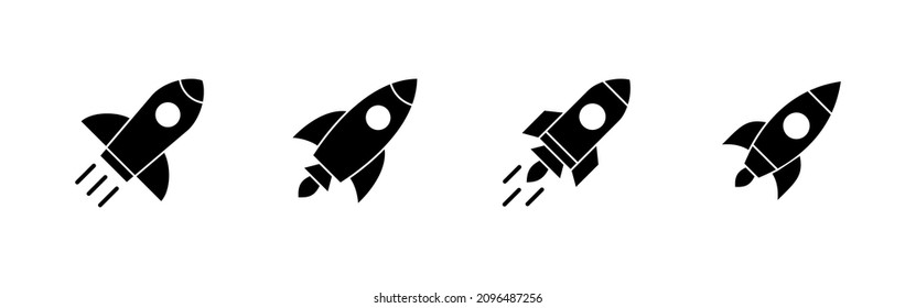 Rocket icons set. Startup sign and symbol. rocket launcher icon