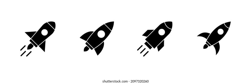 Rocket icons set. Startup sign and symbol. rocket launcher icon