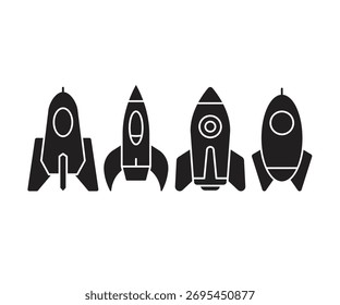 rocket icons set vector illustration