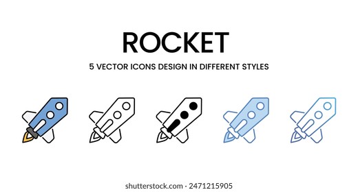 Rocket icons vector set stock illustration.