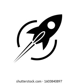 rocket icon.startup icon vector.Rocket icon in flat style. Spaceship launch vector