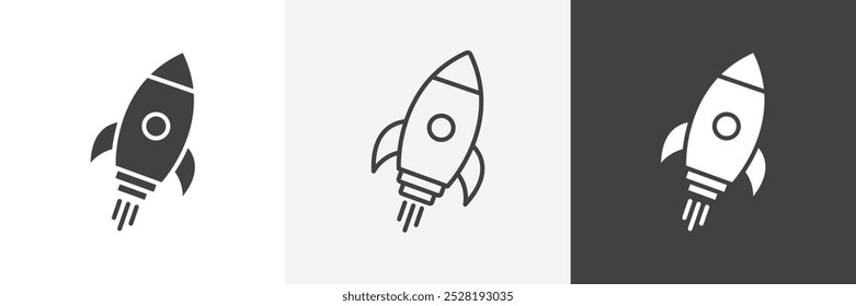Rocket icon.Trendy modern flat linear vector illustration on white background.