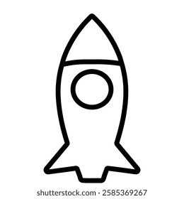 rocket iconVector illustration in black