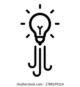 Rocket  Idea Flat Icon Isolated On White Background