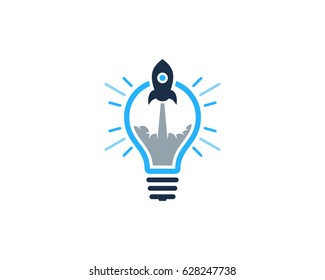 Rocket Idea Icon Logo Design Element